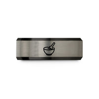 unique birthday presents her – black & silver tungsten mixing bowl wedding band