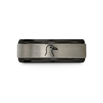 unique birthday presents her – black & blue & grey tungsten seagull wedding band