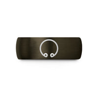 presents for her – gunmetal & black tungsten split ring circlip wedding band