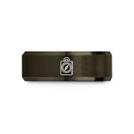 tungsten wedding bands men – gunmetal & rose gold tungsten compass ruler wedding band
