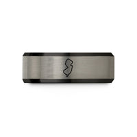 custom wedding rings men – black & grey tungsten new jersey wedding band