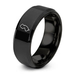 custom wedding rings men – black tungsten new jersey ring