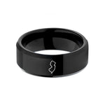 personalized rings for couples – black tungsten new jersey wedding band
