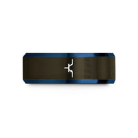 anniversary presents for him – gunmetal & blue tungsten npn transistor wedding band