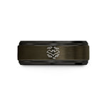anniversary rings for couples – gunmetal & black tungsten bat swarm wedding band
