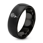 40th Wedding Gift Anniversary – black tungsten carnation single bloom ring