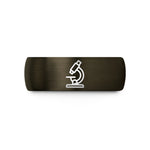 anniversary present for couples – gunmetal & black tungsten microscope wedding band