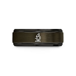 anniversary present for couples – gunmetal & black tungsten microscope wedding band
