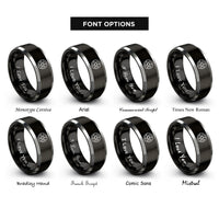 font options for inside engraving on black & silver 45 rpm adapter rings