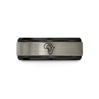 tungsten wedding bands men – black & gray tungsten africa wedding band