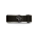anniversary rings for couples – black & gray tungsten africa wedding band
