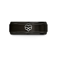 special rings for women – black & rose gold tungsten classic heart infinity wedding band