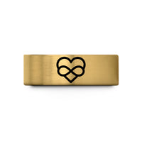 unique rings for couples – gold tungsten classic heart infinity wedding band