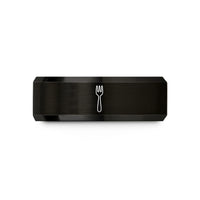 best rings for couples – black tungsten dessert fork wedding band