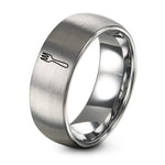 4th Gift Anniversaries for Her – grey tungsten dessert fork ring