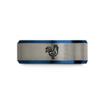 personalized jewelry for women – black & blue & grey tungsten rooster wedding band