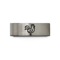 unique present ideas her – silver tungsten rooster wedding band
