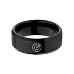 custom rings for her – black tungsten tempo knob arrow wedding band