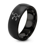 4th Gift Anniversaries for Him – black tungsten glucose molecule ring