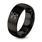 4th Gift Anniversaries for Him – black tungsten glucose molecule ring