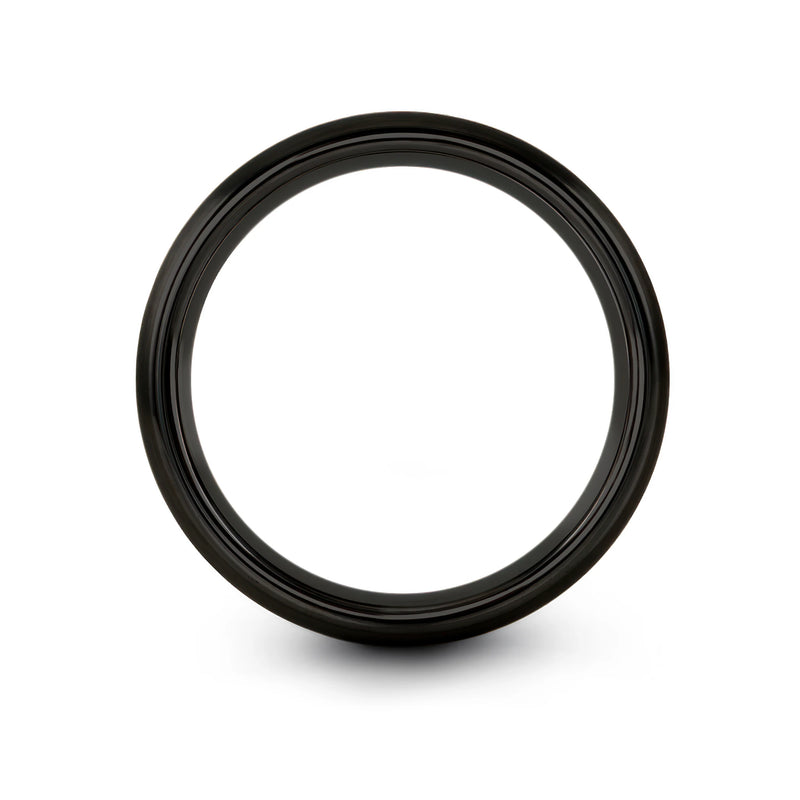 Imbolc Brigids Cross – Tungsten Wedding Band, 8 mm, Black Comfort-Fit Unisex