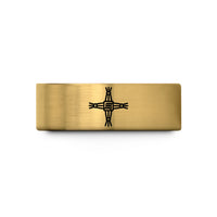 custom engraved rings men – gold tungsten imbolc brigids cross wedding band