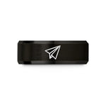 tungsten bands for men – black tungsten paper airplane wedding band