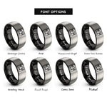 font options for inside engraving on black & silver 4x4 badge rings