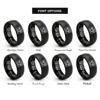 font options for inside engraving on black 4x4 badge rings