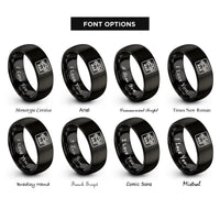 font options for inside engraving on black 4x4 badge rings