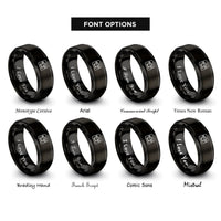 font options for inside engraving on black 4x4 badge rings