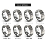 font options for inside engraving on silver 4x4 badge rings