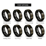font options for inside engraving on gunmetal & black 4x4 badge rings