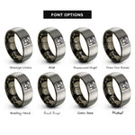 font options for inside engraving on gunmetal & grey 4x4 badge rings