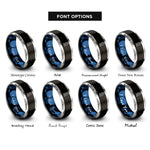 font options for inside engraving on black & blue & grey 5 rings