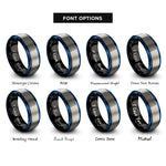 font options for inside engraving on black & blue & gray 5 rings
