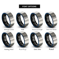 font options for inside engraving on black & blue & grey 5 rings