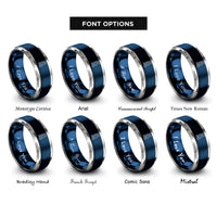 font options for inside engraving on blue & gray 5 rings