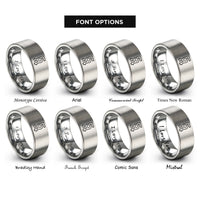 font options for inside engraving on silver 5 rings