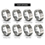 font options for inside engraving on silver 5 rings