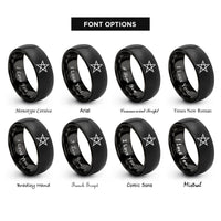 font options for inside engraving on black 5 pointed star rings