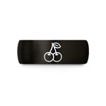 engraved rings for couples – black tungsten cherry pair wedding band