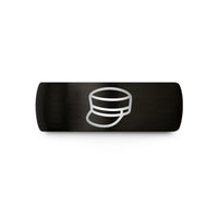 engraved rings for her – black tungsten engineer cap wedding band