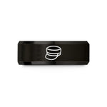 rings for couples gift – black tungsten engineer cap wedding band