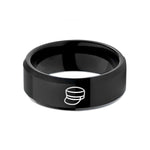men's tungsten wedding – black tungsten engineer cap wedding band