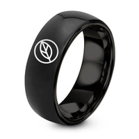 5 Year Anniversary Ring – black tungsten green circle ring