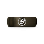 laser engraved band style – gunmetal & black tungsten green circle wedding band