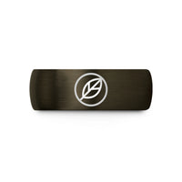 laser engraved band style – gunmetal & black tungsten green circle wedding band