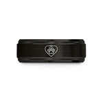unique anniversary gift ideas – black & rose gold tungsten paw print wedding band