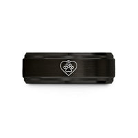 unique anniversary gift ideas – black & rose gold tungsten paw print wedding band